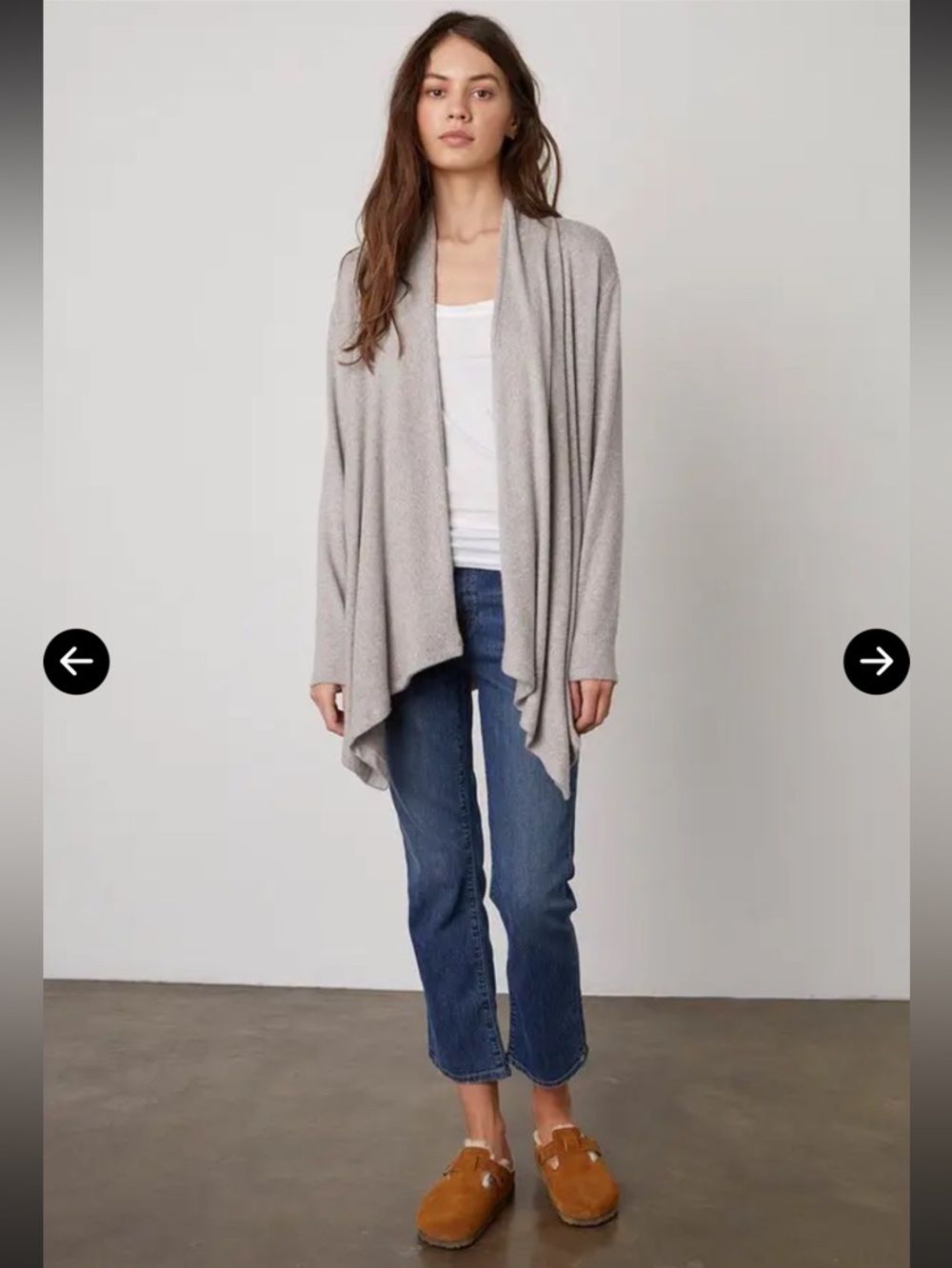 Velvet‎ by Graham & Spencer Open Cardigan Medium Draped Ribbed Knit Waterfall